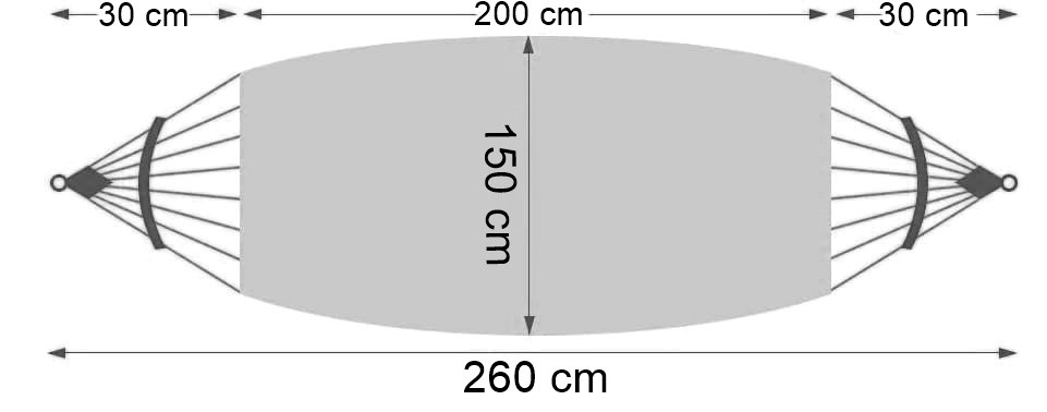 Dvoumístná houpací síť EDEN LAVA 150x260 cm s pruhy