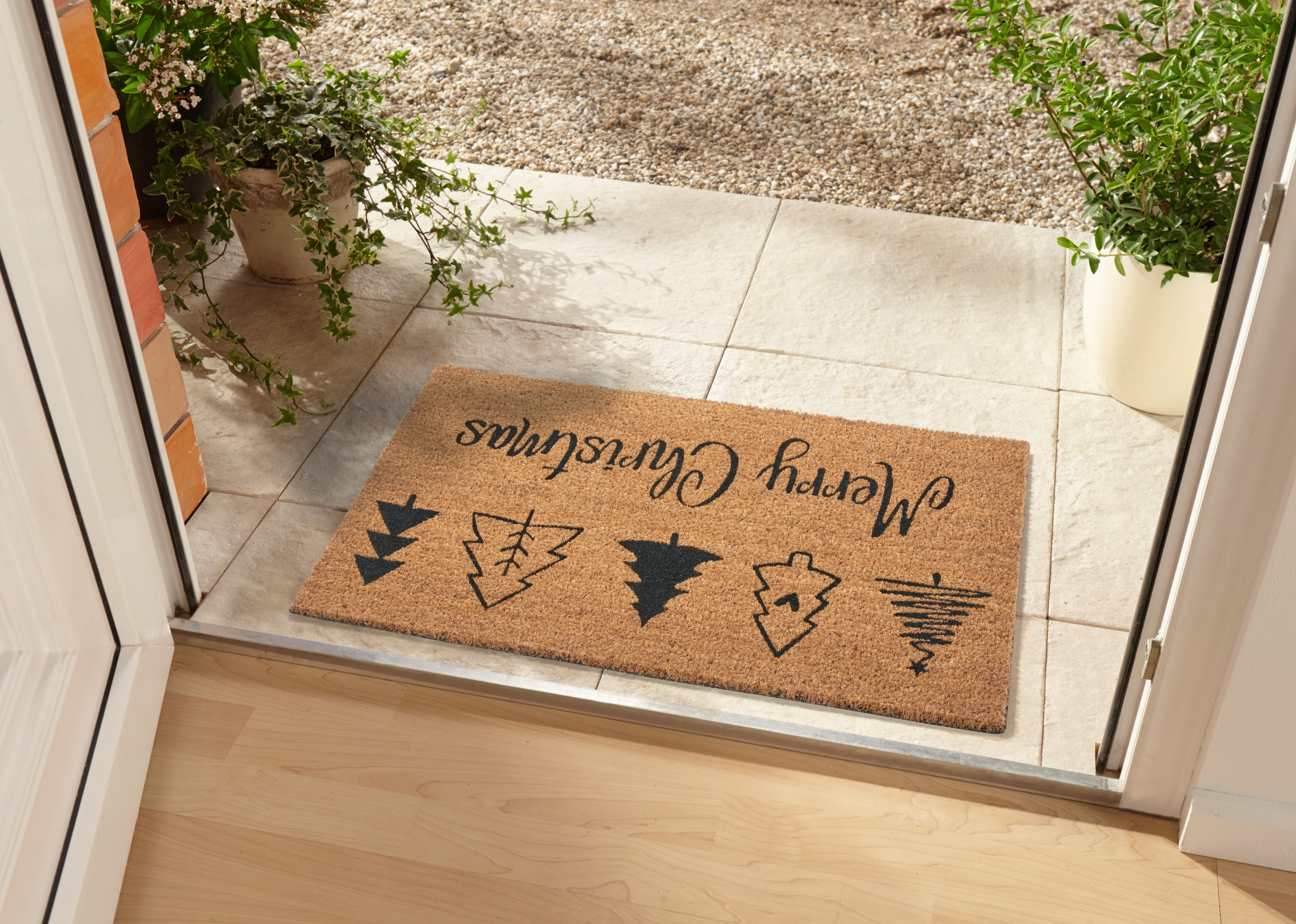 Rohožka Hanse Home Mix Mats Christmas černé stromky