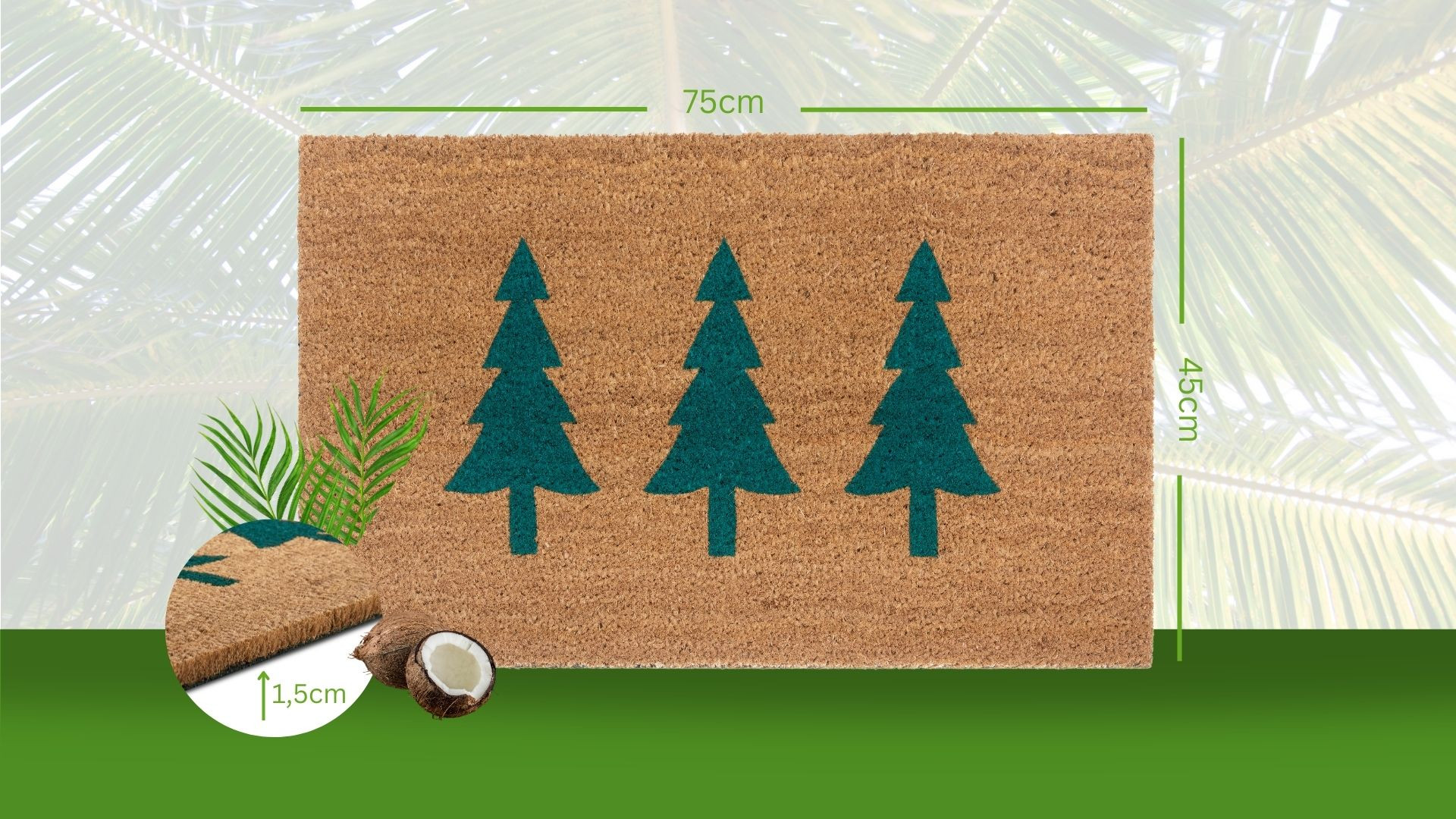 Rohožka Hanse Home Mix Mats zelené stromky