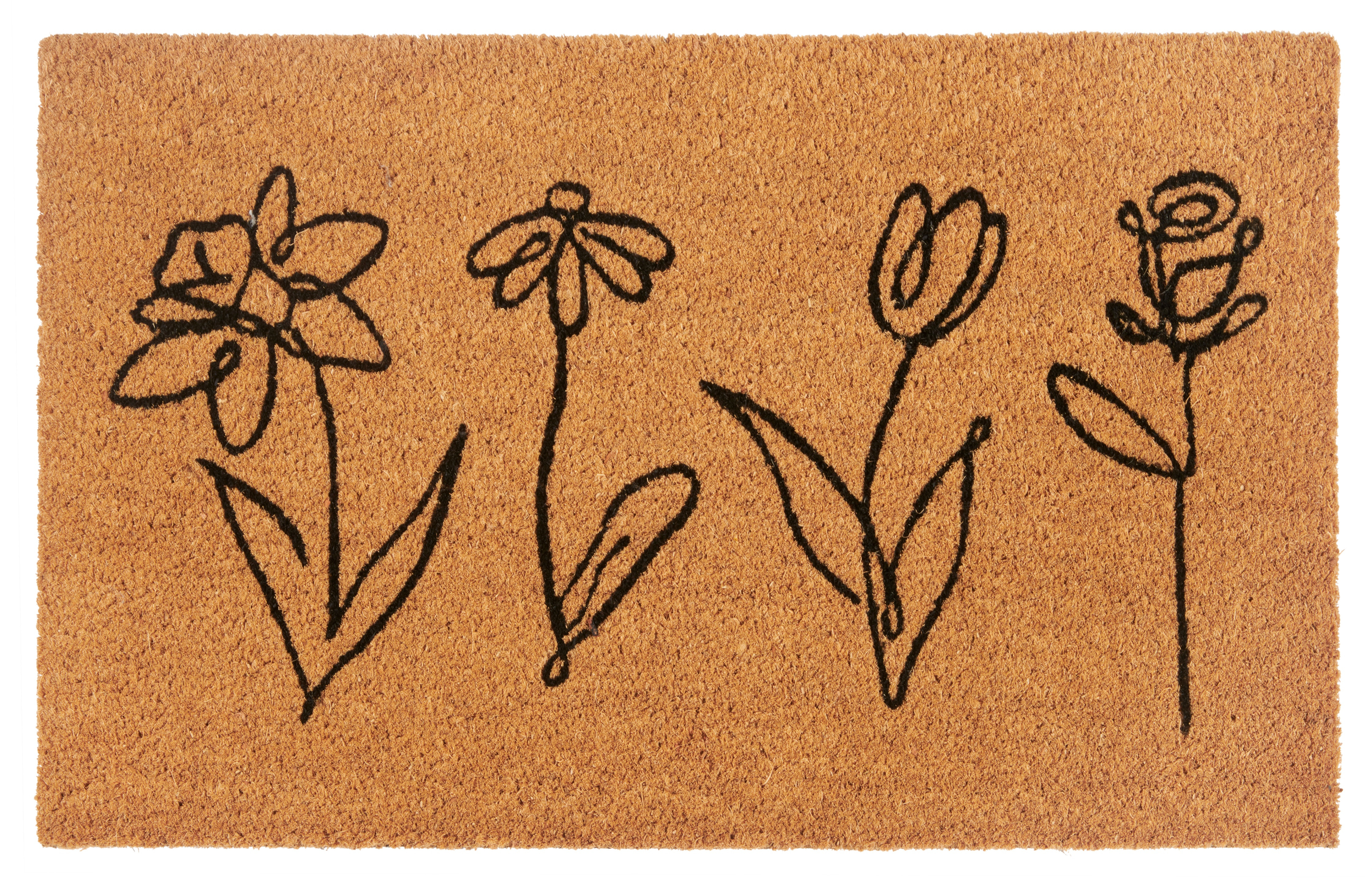 Rohožka Hanse Home Mix Mats černé květiny