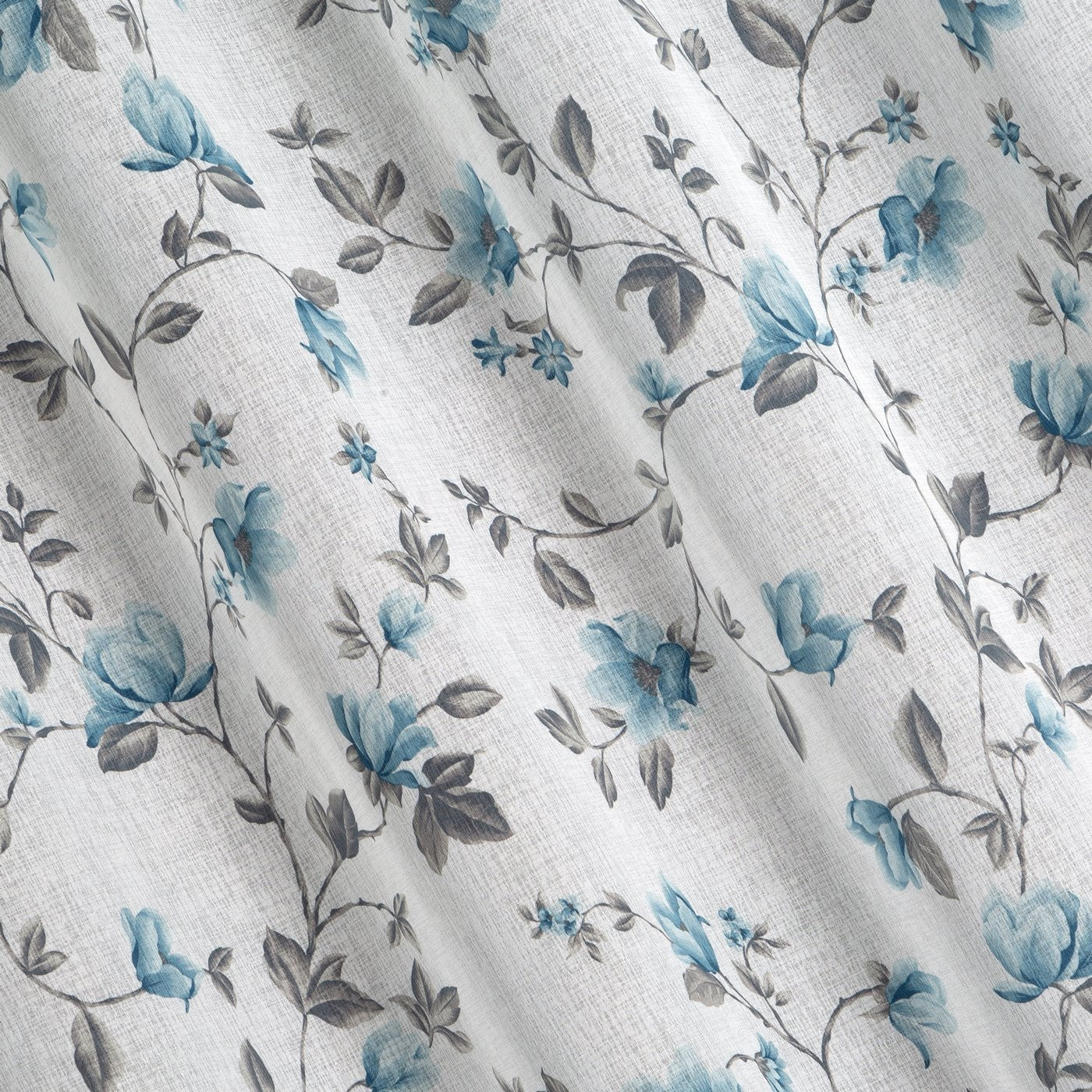 Hotová záclona JENNY bílá / modrá - na průchodkách