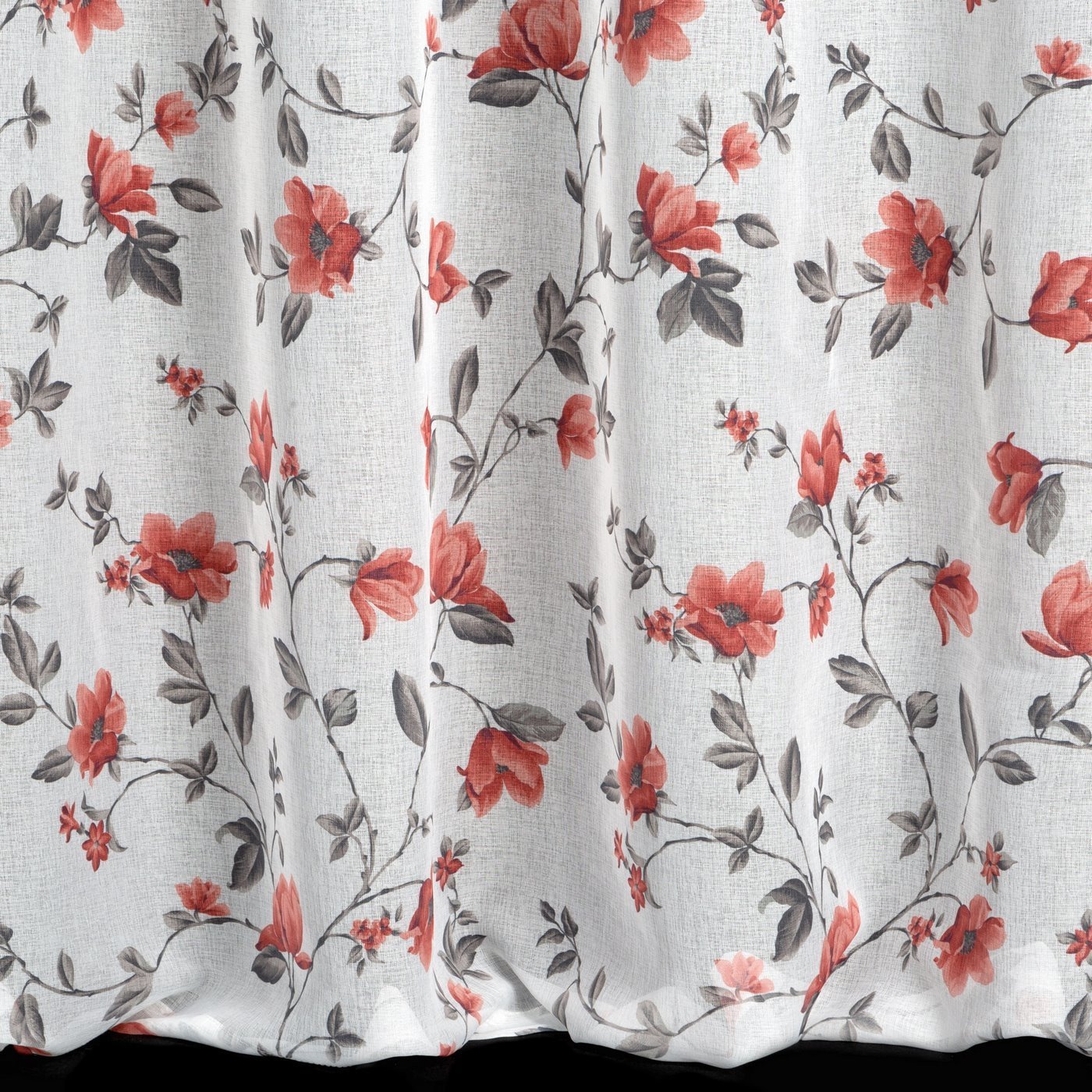 Hotová záclona JENNY bílá / cihlová - na průchodkách