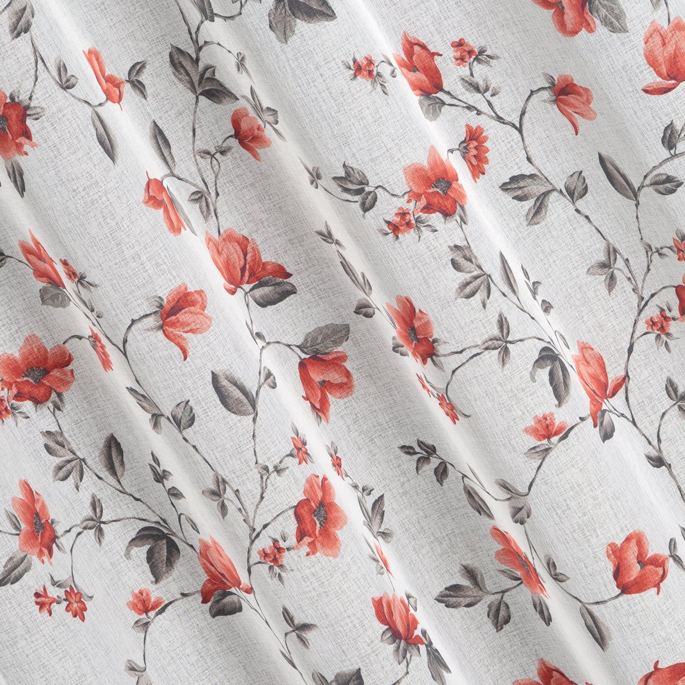 Hotová záclona JENNY bílá / cihlová - na průchodkách