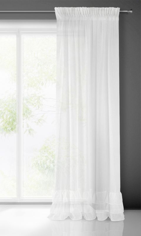 Hotová záclona RAJA bílá - s tunelem