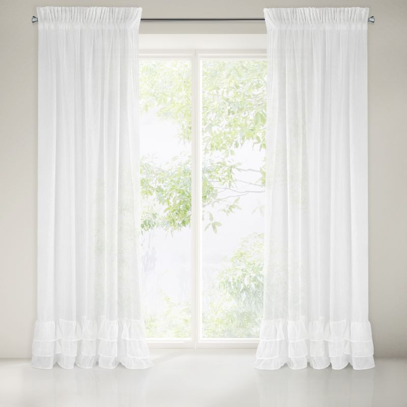 Hotová záclona RAJA bílá - s tunelem