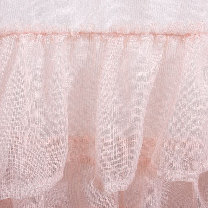 Hotová záclona RÁJE růžová - s tunelem