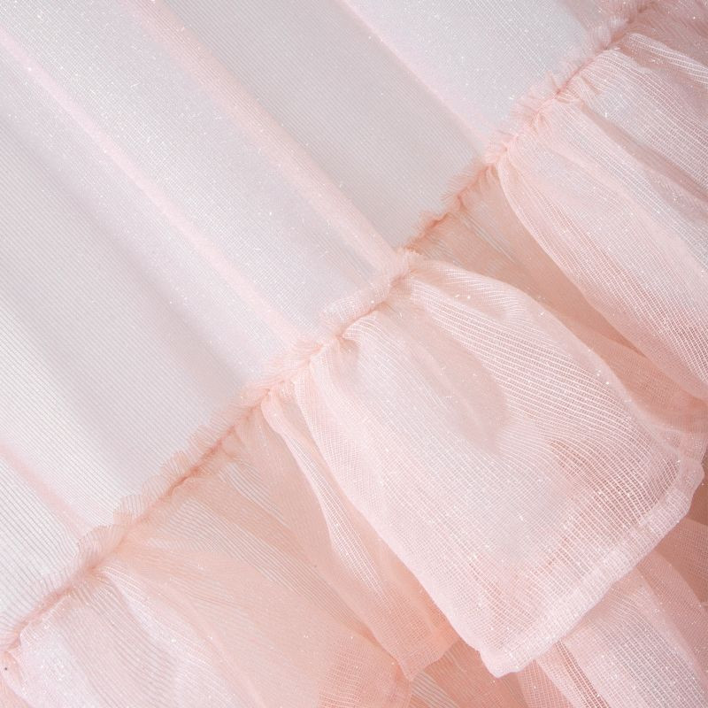 Hotová záclona RÁJE růžová - s tunelem