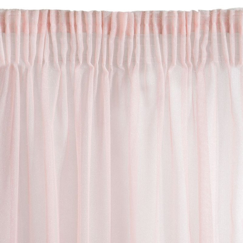 Hotová záclona RÁJE růžová - s tunelem