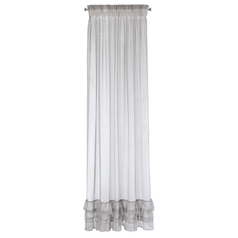 Hotová záclona RAJA stříbrná - s tunelem