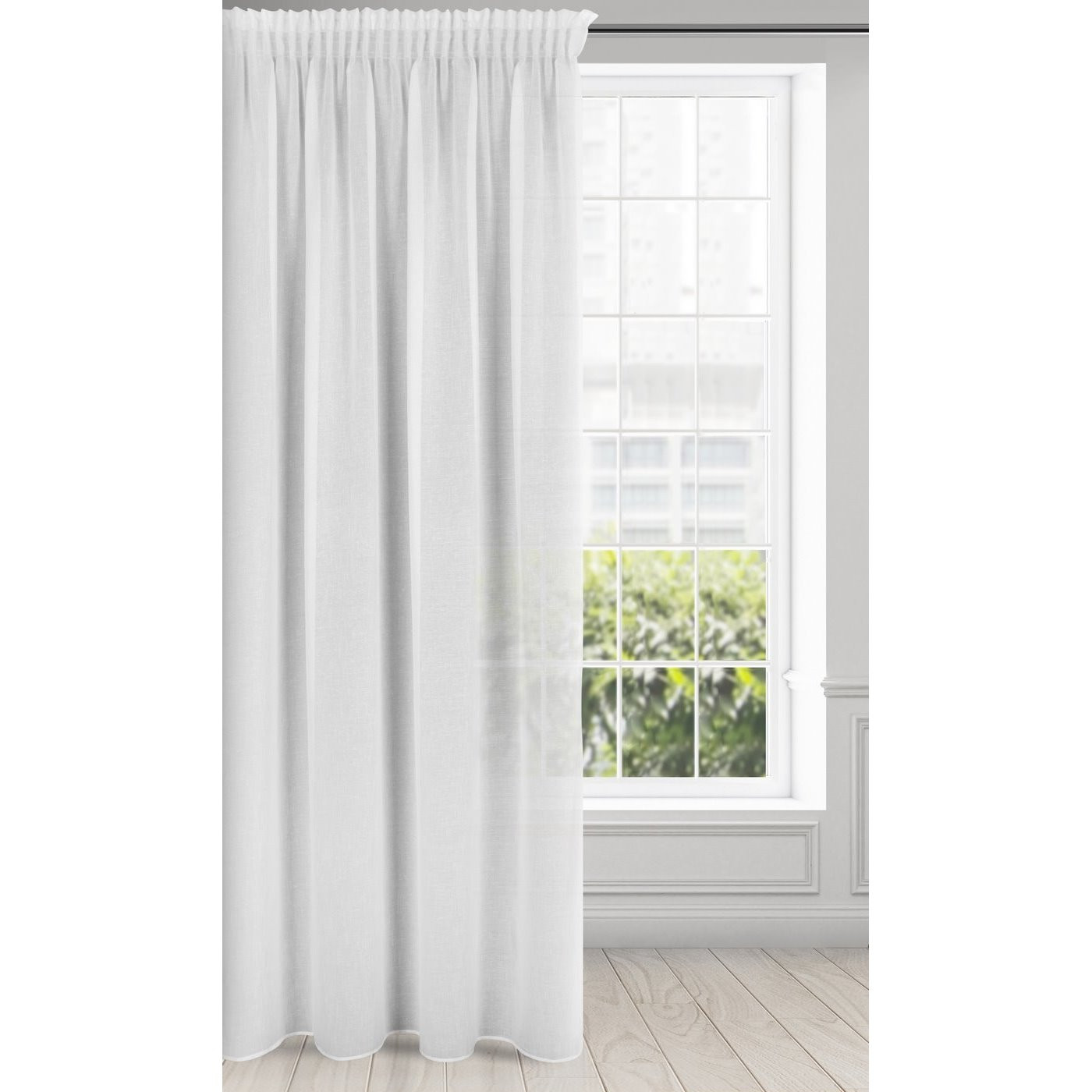 Hotová záclona SANDRA bílá - na pásce