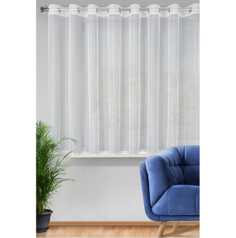 Hotová záclona VIVIAN bílo-zlatá - na průchodkách