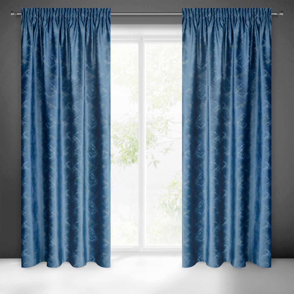 Hotový závěs ADRIA modrý - na pásce