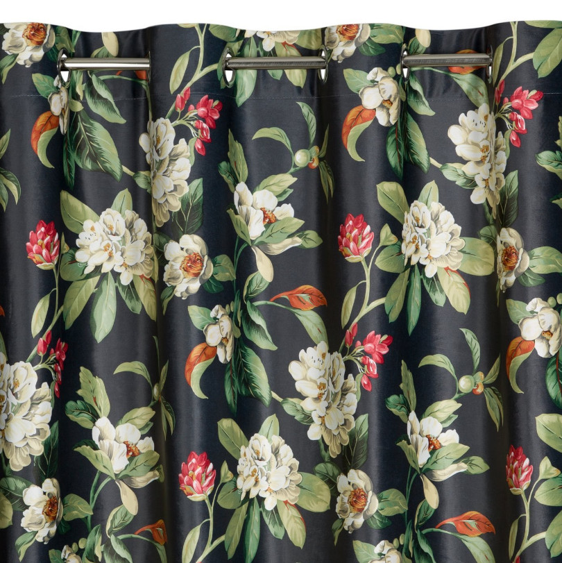 Hotový závěs ALEA černo-olivový - na průchodkách