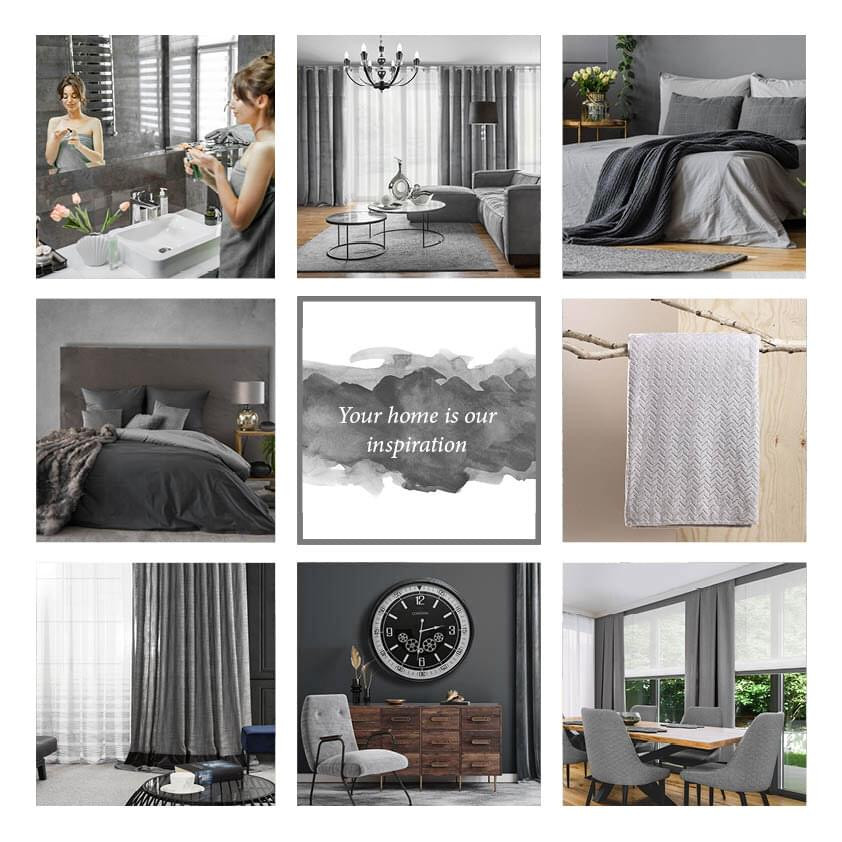 Hotový závěs AMARI šedý - na průchodkách