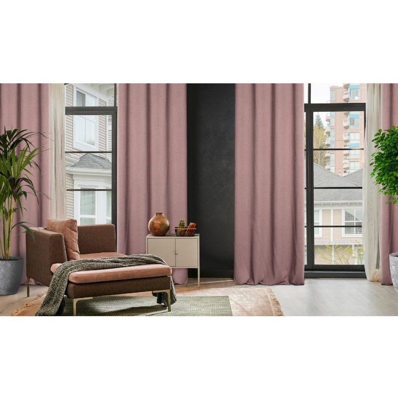 Hotový závěs AMARO pudrový - na průchodkách