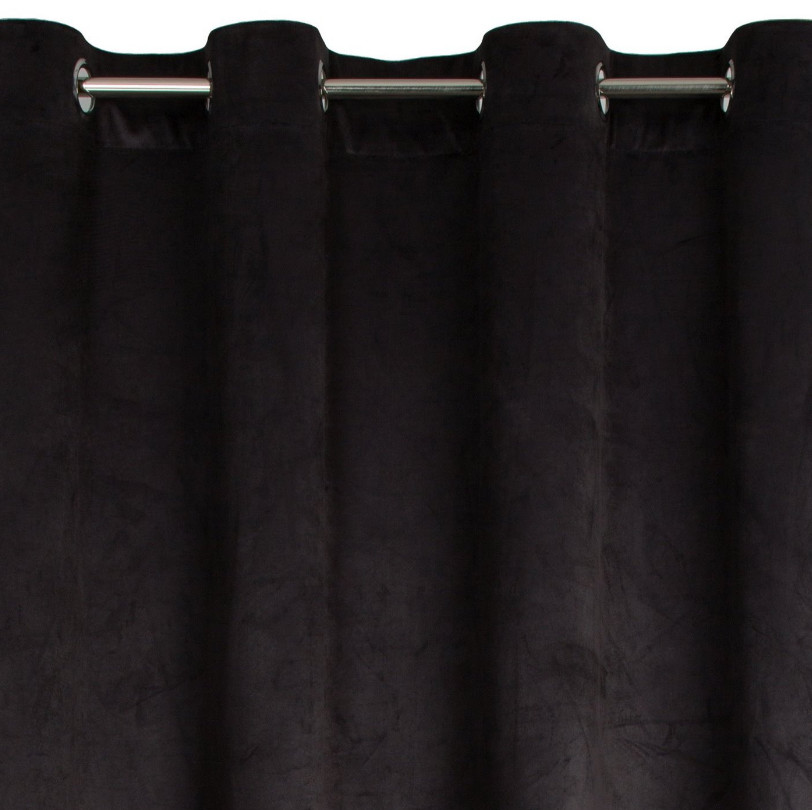 Hotový závěs ANGELINA olivovo-černý - na průchodkách