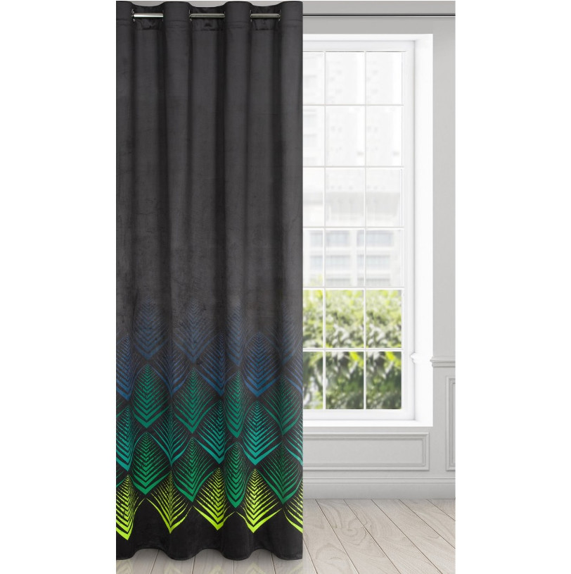 Hotový závěs ANGELINA tyrkysový - na průchodkách