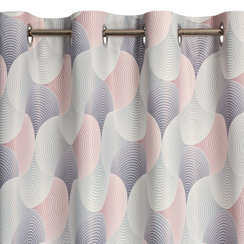 Hotový závěs ASETA stříbrný / růžový - na průchodkách