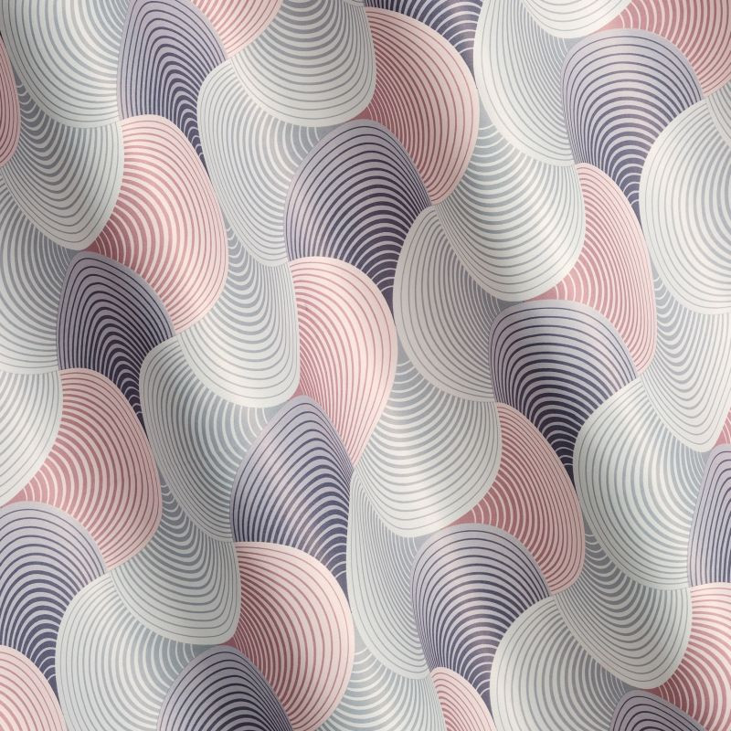 Hotový závěs ASETA stříbrný / růžový - na průchodkách