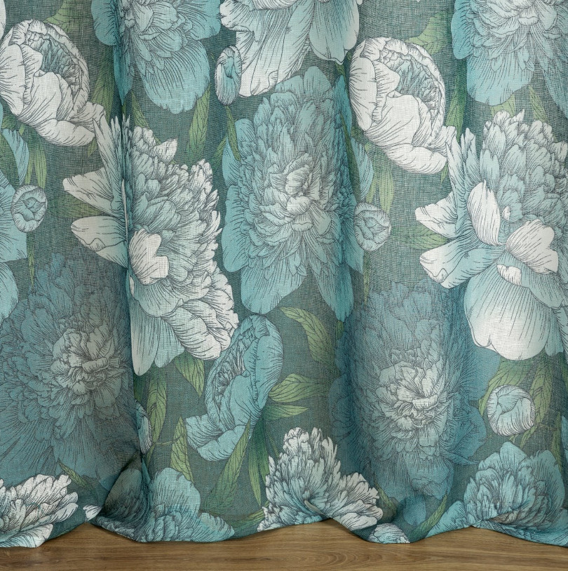 Hotový závěs ASTER mátový - na průchodkách