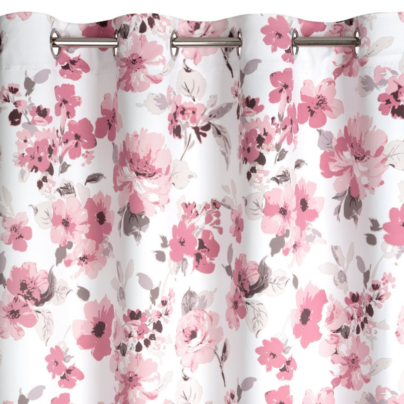 Hotový závěs CAREN růžový - na průchodkách