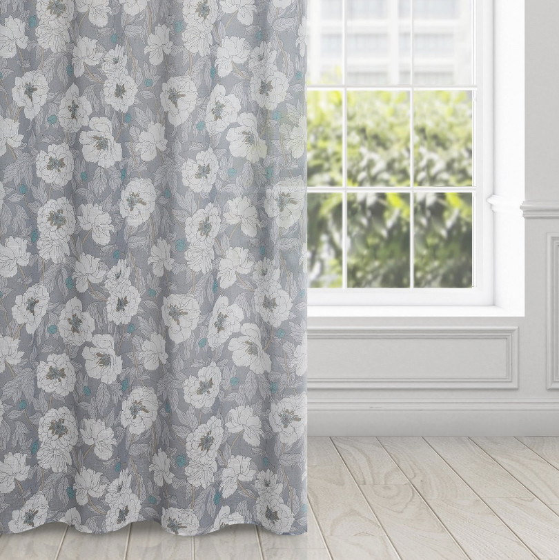 Hotový závěs FABIA popelový - na průchodkách