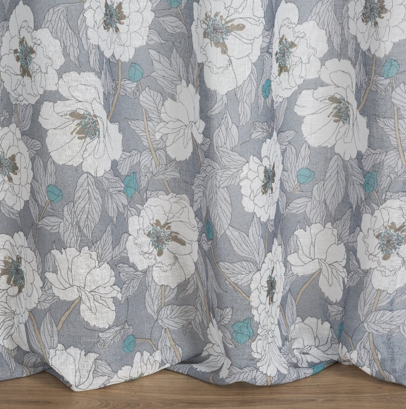 Hotový závěs FABIA popelový - na průchodkách