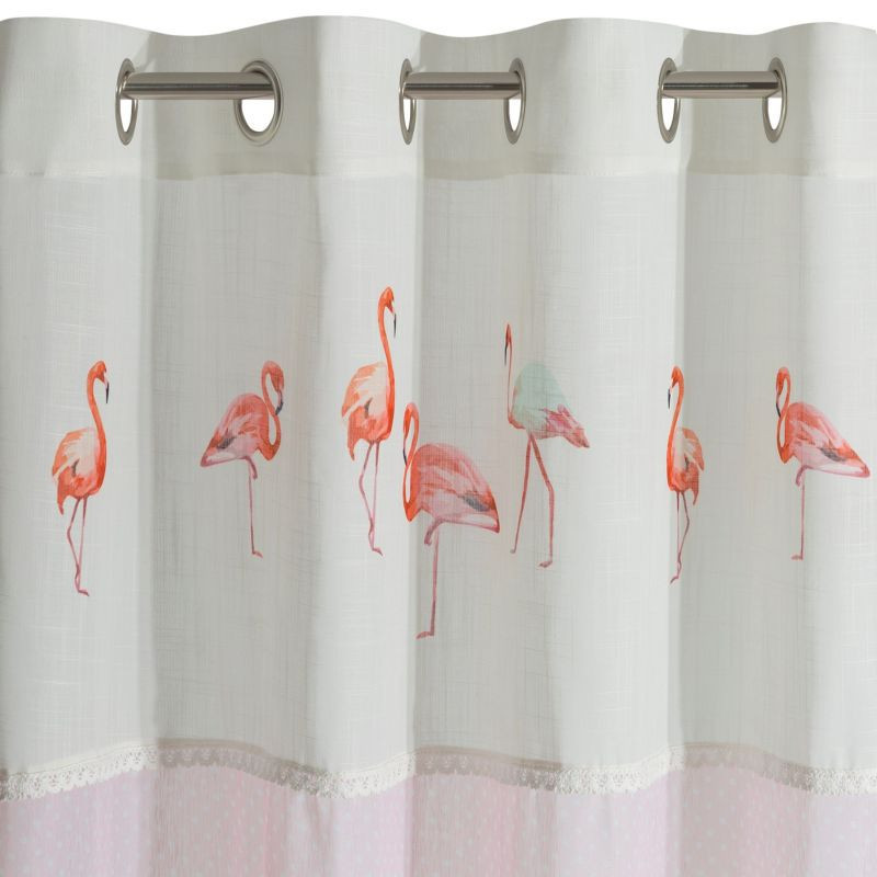 Hotový závěs FLAMINGO růžový - na průchodkách
