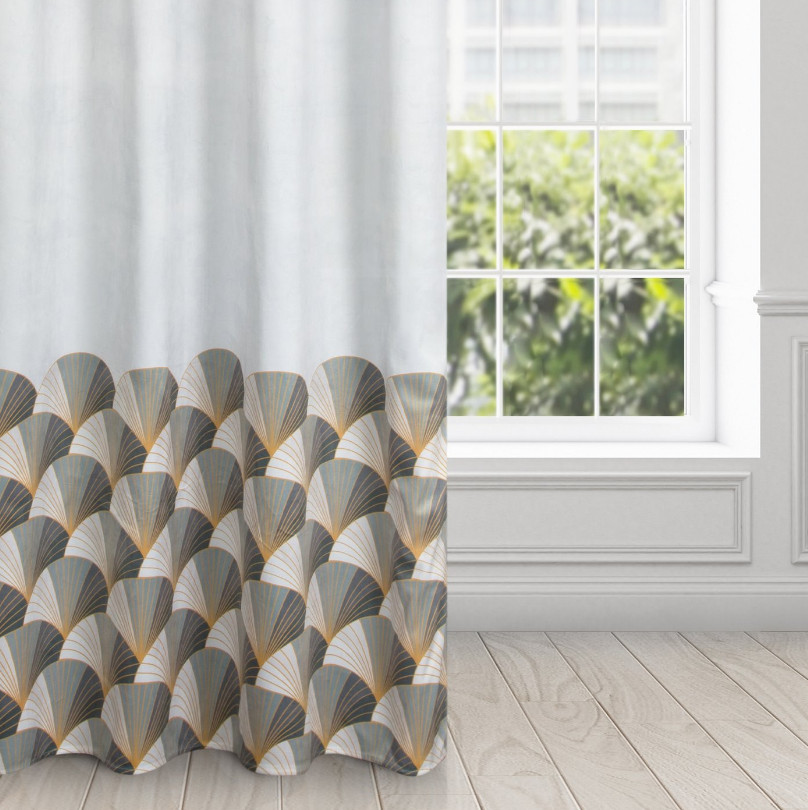 Hotový závěs GINA stříbrný - na průchodkách