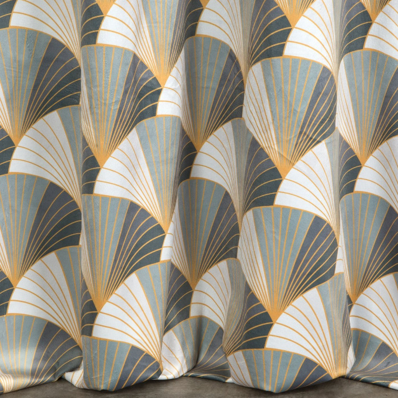 Hotový závěs GINA stříbrný - na průchodkách