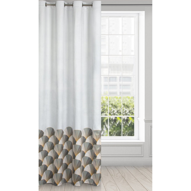 Hotový závěs GINA stříbrný - na průchodkách