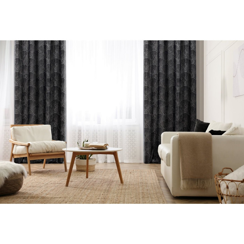 Hotový závěs GOJA černý - na průchodkách