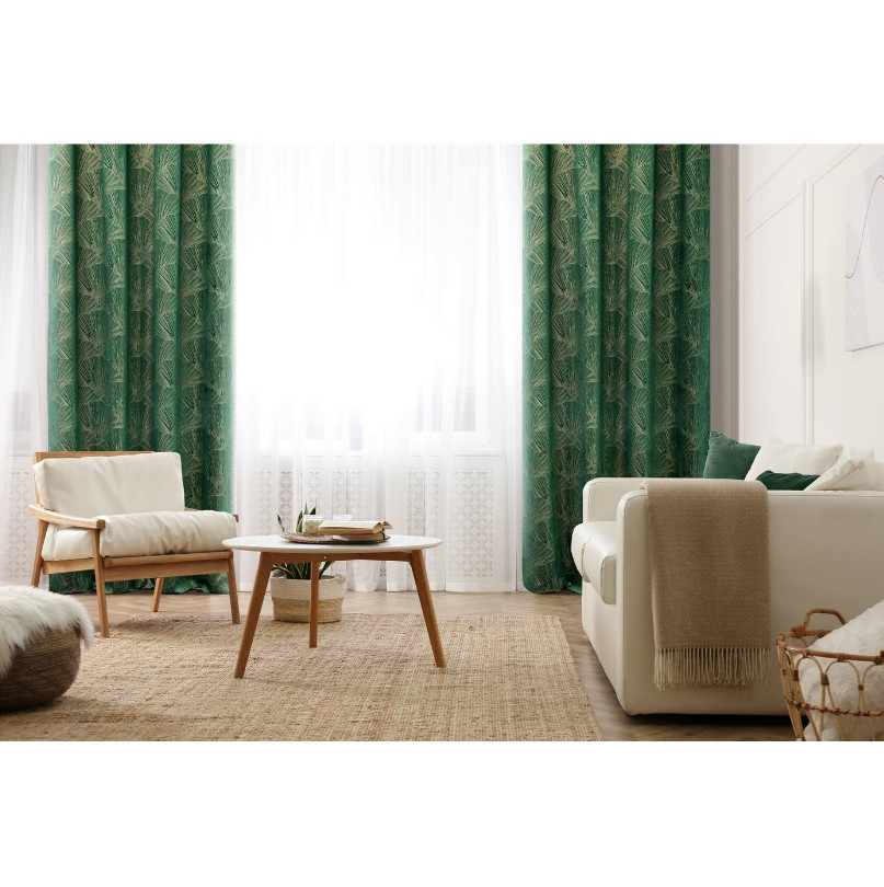 Hotový závěs GOJA tmavě zelený - na průchodkách