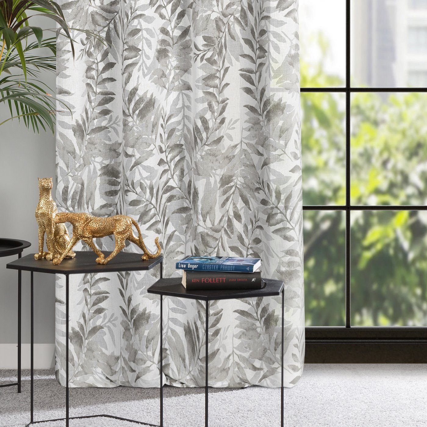 Hotový závěs HARIET ocelový - na průchodkách