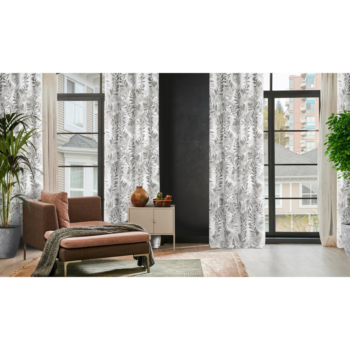 Hotový závěs HARIET ocelový - na průchodkách