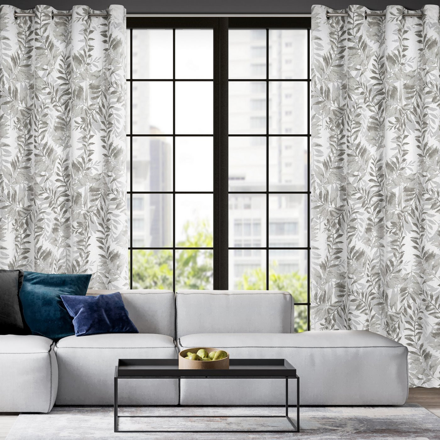 Hotový závěs HARIET ocelový - na průchodkách