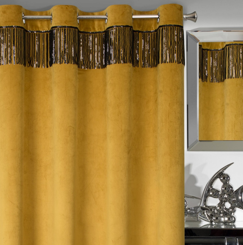 Hotový závěs JASPER medový - na průchodkách