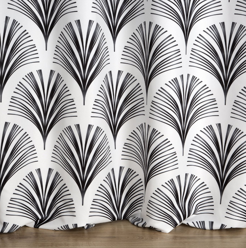 Hotový závěs KARIN černo-bílý - na průchodkách