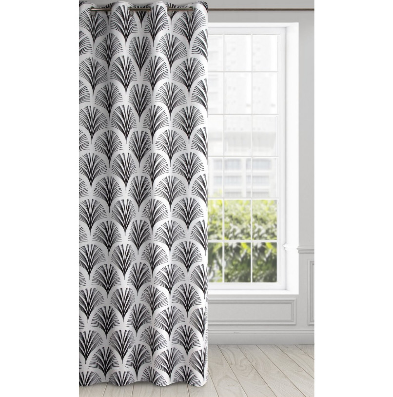 Hotový závěs KARIN černo-bílý - na průchodkách