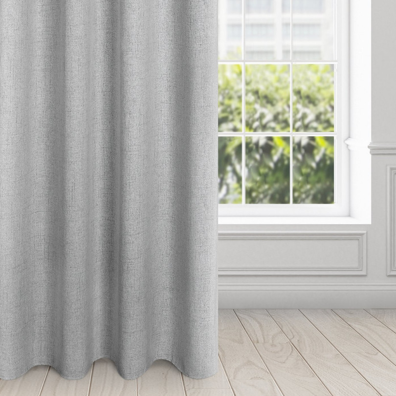 Hotový závěs LINDA stříbrný - na průchodkách