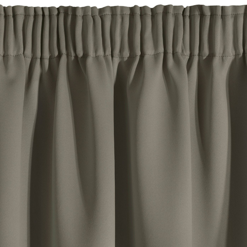 Hotový závěs LOGAN tmavě béžový - na pásce