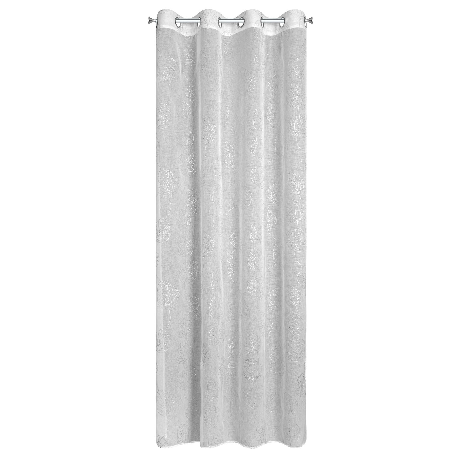 Hotový závěs LORI bílo-stříbrný - na průchodkách