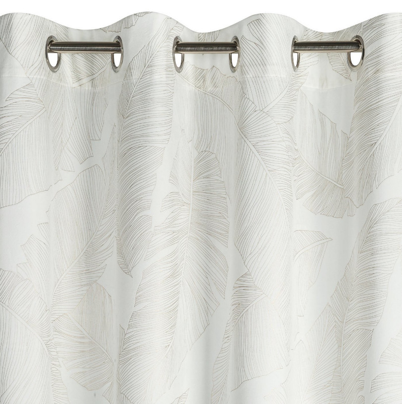 Hotový závěs LUNA 2 bílý / šampaňské - na průchodkách