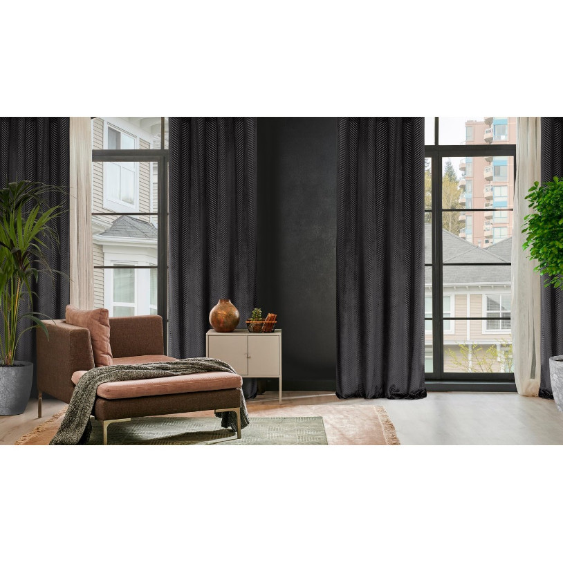 Hotový závěs LUSSI černý - na průchodkách