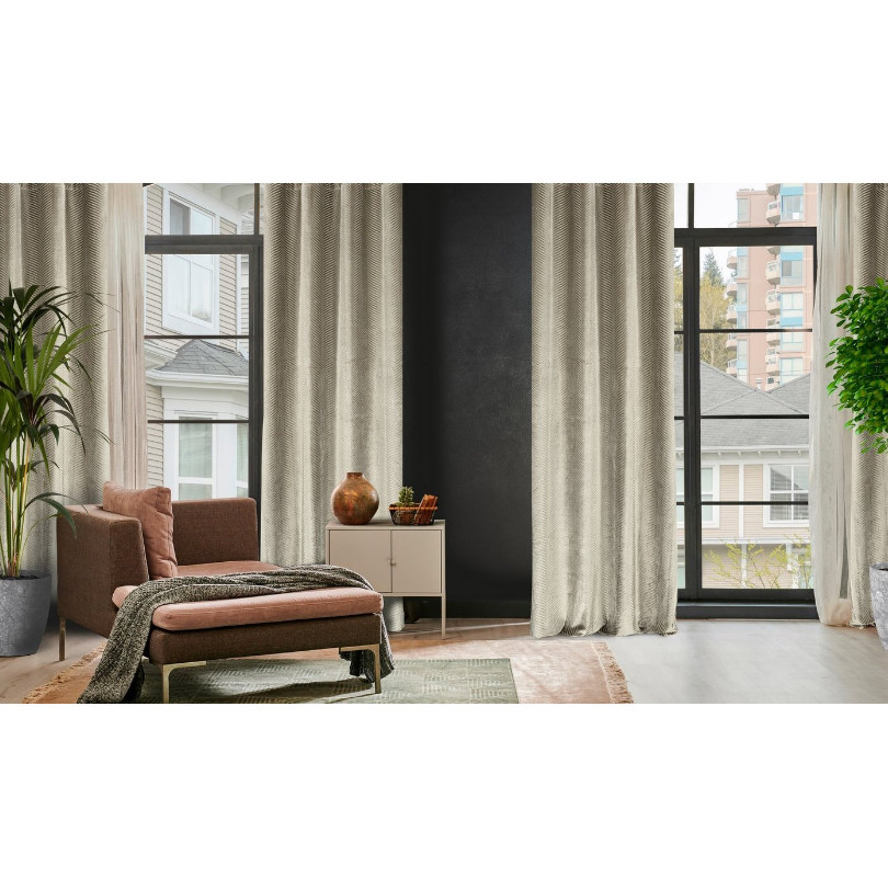 Hotový závěs LUSSI tmavě béžový - na průchodkách