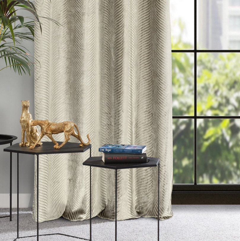 Hotový závěs LUSSI tmavě béžový - na průchodkách