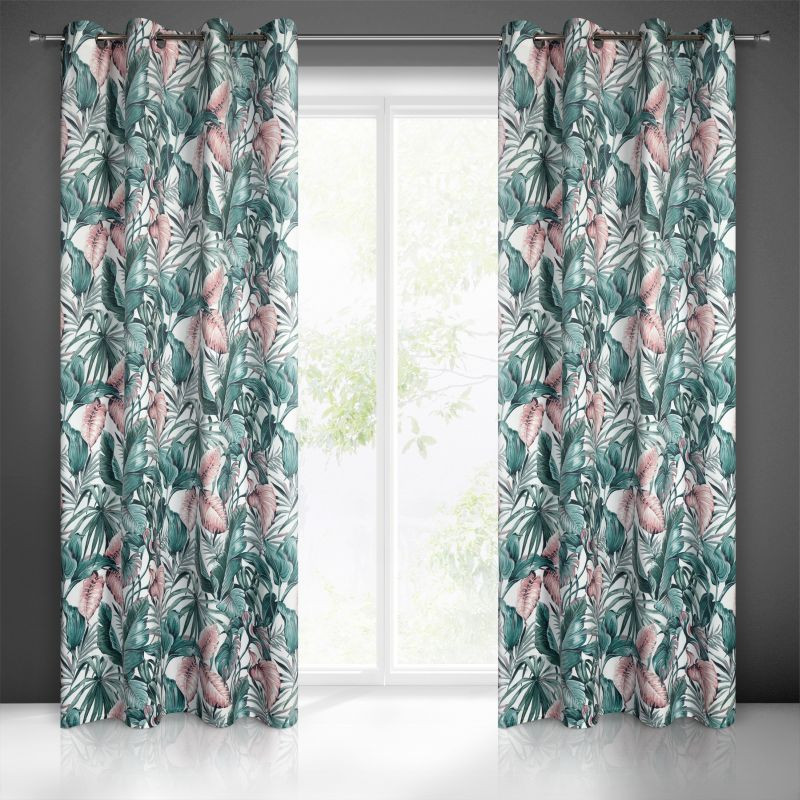 Hotový závěs MADERA bílo-zelený - na průchodkách