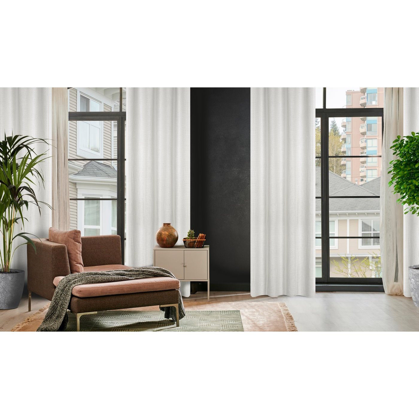 Hotový závěs MADISON bílý - na průchodkách