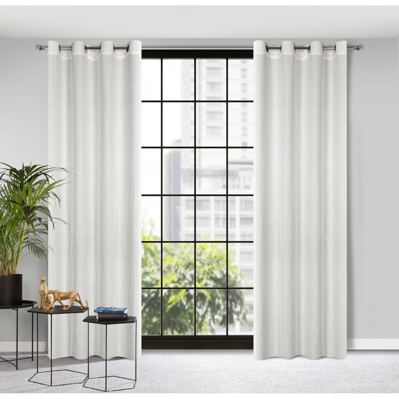 Hotový závěs MADISON bílý - na průchodkách