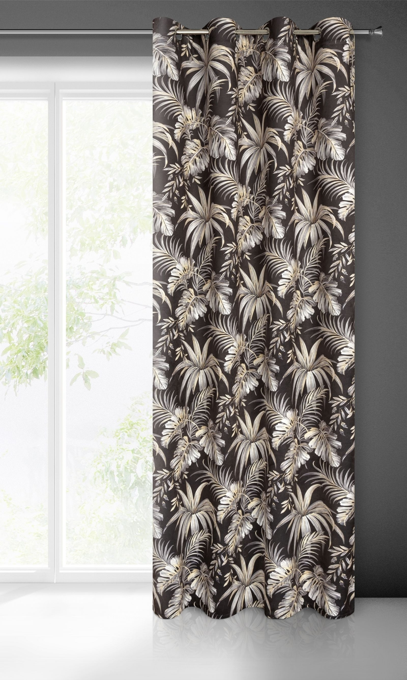 Hotový závěs MAGI černo-béžový - na průchodkách